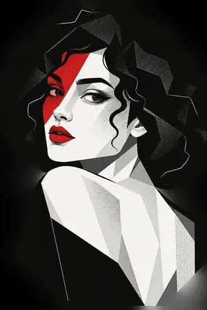 mesh-57412 stilinde kadın portresi
